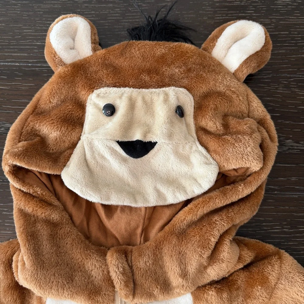 18-24 Month Toddler Brown‎ Monkey Costume Onesie Full Zip